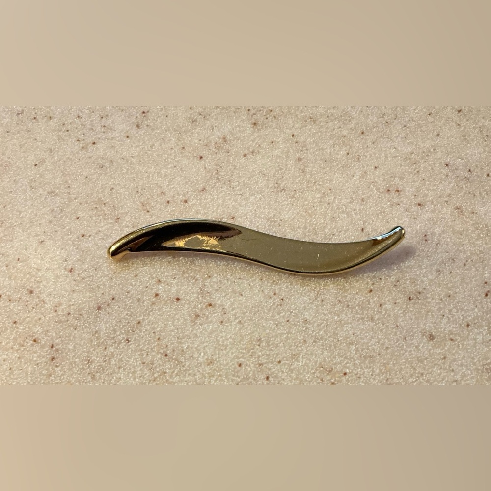 Monet Gold-Tone Wave Brooch